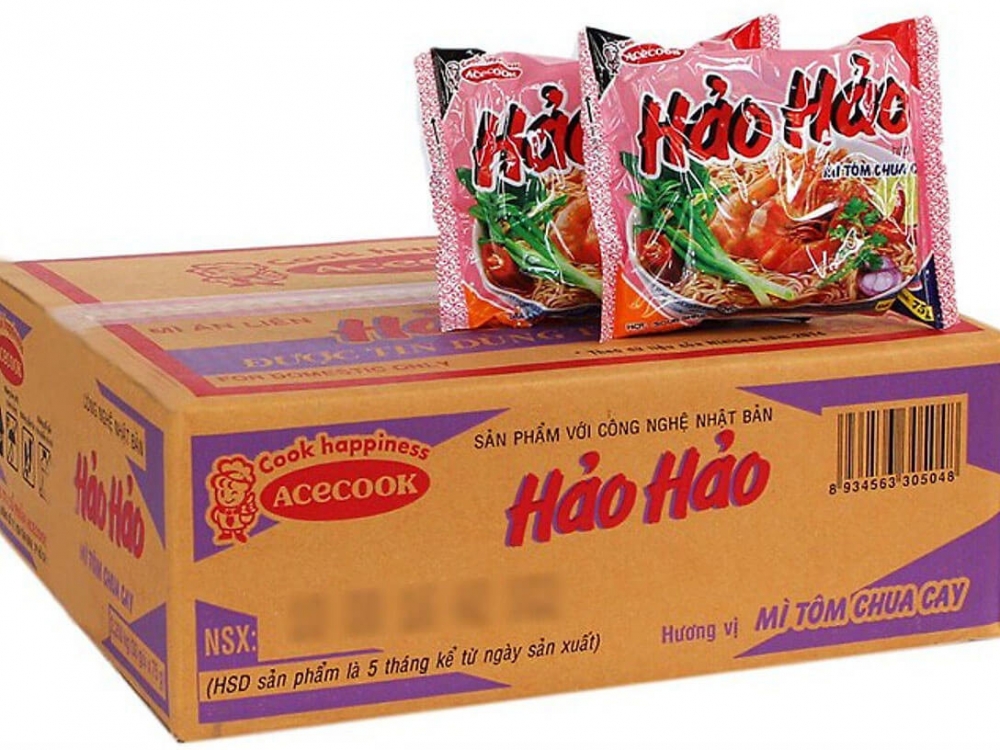 Лапша быстрого приготовления со вкусом креветки Hao Hao  75 г*30шт